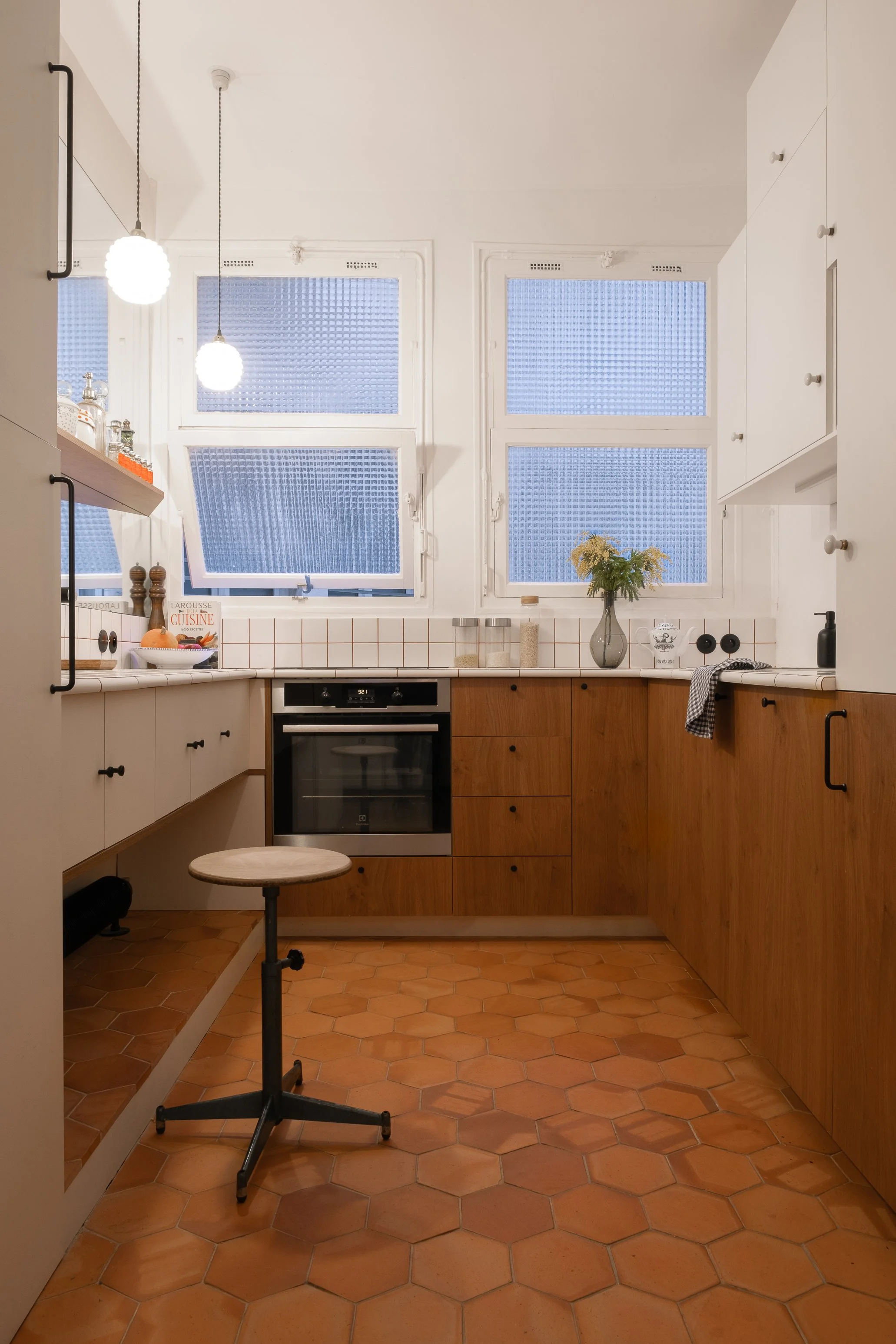 Cuisine — rénovation appartement 100 m² Magenta Paris, architecte d'intérieur Studio Emsé